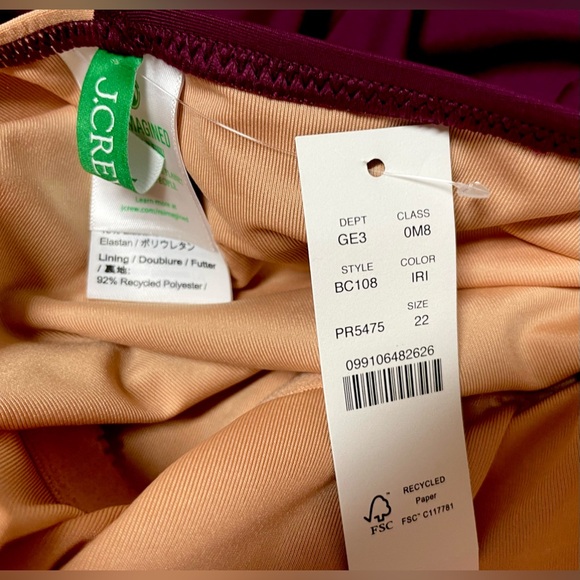 J. Crew ruched One-shoulder Swimsuit                     SIZE 22 ~ New with Tags - Picture 7 of 9